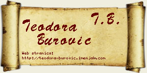 Teodora Burović vizit kartica